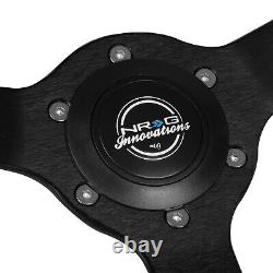 Nrg Reinforced 380mm 2.25deep Dish 3-spoke Perforated Leather Steering Wheel