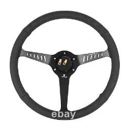 Nrg Reinforced 380mm 2.25deep Dish 3-spoke Perforated Leather Steering Wheel