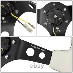 Nrg Rst-006wt-b 350mm 3 Deep Dish White Leather+black Stripe Steering Wheel