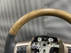 OEM 13-18 RAM Truck Woodgrain Black Leather Steering Wheel Radio Cruise Control