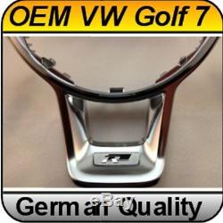 OEM VW Volkswagen Golf MK 7 R Steering Wheel Clip Cover Badge Chrome