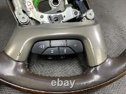 Oem 2007-2014 Escalade Brown Leather Woodgrain Heated Steering Controls