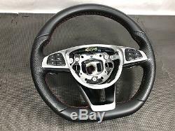 Oem Mercedes 15-18 C43 C63 C300 W205 Amg Steering Wheel Leather Paddle Shift