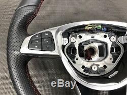 Oem Mercedes 15-18 C43 C63 C300 W205 Amg Steering Wheel Leather Paddle Shift