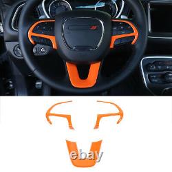 Orange Steering Wheel Cover Trim Bezels Decal For Dodge Charger Challenger 2015+
