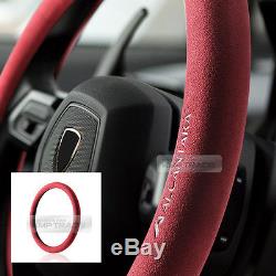 Original Alcantara Racing Grip Red Steering Wheel Cover for All Vehicle