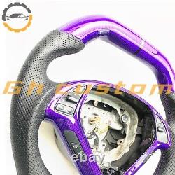 PURPLE CARBON FIBER Steering Wheel FOR INFINITI g37g25 BLACK PERFORATED LEATHER