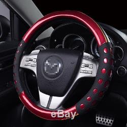 PU Leather Non slip Handle Purple Violet Car Steering Wheel Cover for Auto Car