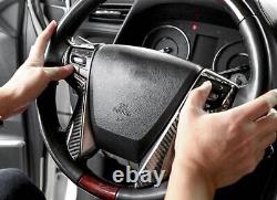 Panel Real Carbon Fiber Steering Wheel Cover Trim For Toyota Alphard 2015-22