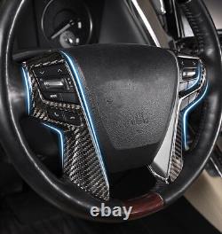 Panel Real Carbon Fiber Steering Wheel Cover Trim For Toyota Alphard 2015-22