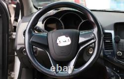 Pattern Steering Wheel Carbon For Chevrolet Cruze 2010-2015 2PC Cover Decor Trim