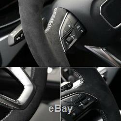 Perforated Leather Carbon Fiber Steering Wheel Stitch Cover For Tesla Model 3