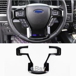 Piano Black Steering Wheel Cover Trim Frame Decor For Ford F150 F-150 2015-2018