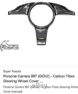 Porsche 997 (Gen 2) Carbon Fiber Steering Wheel Cover (manual)