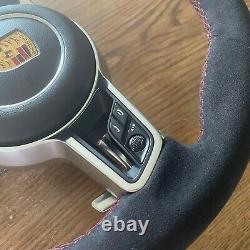 Porsche Macan 911 Carrera Cayenne 17 Alcantara Steering Wheel BLACK with PDK