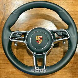 Porsche Macan 911 Carrera Cayenne GTS Cayman TURBO Steering Wheel+Airbag BLACK