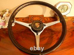 Porsche Steering Wheel 356 B C Carrera 2 VDM Original. Vintage Leather Covered