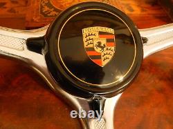 Porsche Steering Wheel 356 B C Carrera 2 VDM Original. Vintage Leather Covered