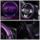 Purple 38cm Non-slip Car Handle Steering Wheel Case Leather Steering Wheel Cover