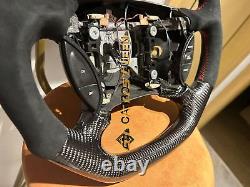 QS CARBON FIBER STEERING WHEEL FOR Ford Mustang 94-04 YEARS WithFLAT TOP
