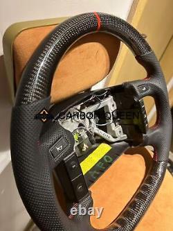 QS CARBON FIBER Steering Wheel FOR FORD F150 F250 XLT 92-96 YEARS WithRED RING