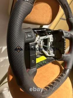 QS CARBON FIBER Steering Wheel FOR FORD F150 F250 XLT 92-96 YEARS WithRED RING