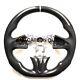 QS CARBON FIBER Steering Wheel FOR INFINITI q50 WHITE STRIPE /BK LEATHER