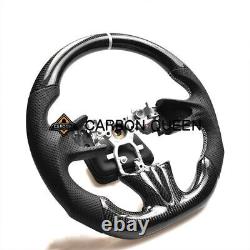QS CARBON FIBER Steering Wheel FOR INFINITI q50 WHITE STRIPE /BK LEATHER