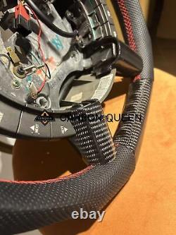 QS CARBON FIBER Steering Wheel FOR Pontiac GTO /HOLDEN 2004-2006 WithBLACK LEATHER
