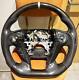 QS' REAL CARBON FIBER STEERING WHEEL FOR ACCORD 9TH 13-17 YEAR WithSILVERY STRIPE