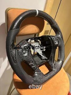 QS' REAL CARBON FIBER STEERING WHEEL FOR ACCORD 9TH 13-17 YEAR WithSILVERY STRIPE