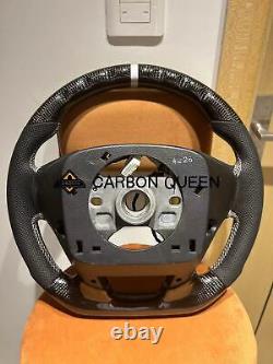 QS' REAL CARBON FIBER STEERING WHEEL FOR ACCORD 9TH 13-17 YEAR WithSILVERY STRIPE