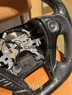 QS' REAL CARBON FIBER STEERING WHEEL FOR ACCORD 9TH 13-17 YEAR WithSILVERY STRIPE
