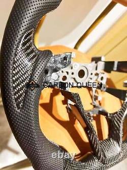 QS' REAL CARBON FIBER STEERING WHEEL FOR HONDA ACCORD 18-22 YEAR WithWHITE STRIPE