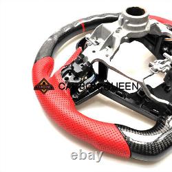 QS' REAL CARBON FIBER STEERING WHEEL FOR TOYOTA CAMRY 2018-2023 YEARS With RED