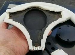 RAID 1 INTERAD White Leather Steering Wheel, 360mm Rare Porsche DIno Euro BMW VW