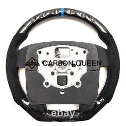 REAL CARBON FIBER F150 Steering Wheel FOR FORD Raptor 09-14 YEARS BLUE RING