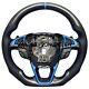 REAL CARBON FIBER STEERING WHEEL FOR Ford Fusion 15-20Y /Edge 20-24 WithBLUE RING