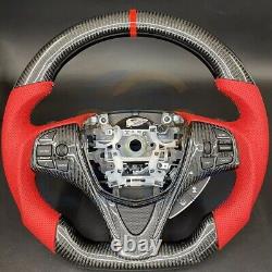 REAL CARBON FIBER Steering Wheel FOR Acura TLX BLACK LEATHER 2015 2020 YEARS