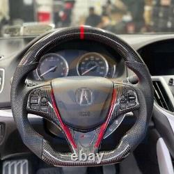 REAL CARBON FIBER Steering Wheel FOR Acura TLX BLACK LEATHER 2015 2020 YEARS