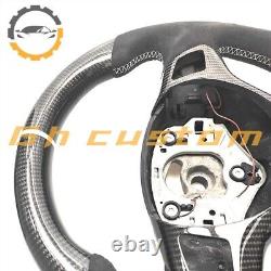 REAL CARBON FIBER Steering Wheel FOR BMW E90E92E82E87m3 black ALCANTARA