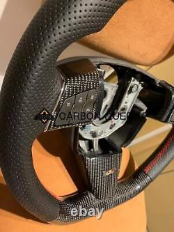 REAL CARBON FIBER Steering Wheel FOR Cadillac CTS-V WithRED RING BLACK LEATHER