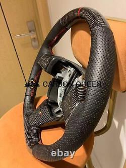 REAL CARBON FIBER Steering Wheel FOR Cadillac CTS-V WithRED RING BLACK LEATHER