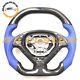 REAL CARBON FIBER Steering Wheel FOR INFINITI g37g25 blue leather flat top