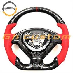 REAL CARBON FIBER Steering Wheel FOR INFINITI g37g25 red alcanta red leather