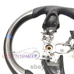 REAL CARBON FIBER Steering Wheel FOR INFINITI q50 BLUE ACCENT 2014-2017
