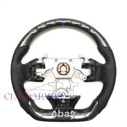 REAL CARBON FIBER Steering Wheel FOR INFINITI q50 BLUE ACCENT 2014-2017