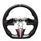 REAL CARBON FIBER Steering Wheel FOR INFINITI q50 LIGHT PINK ACCENT WithSTRIPE