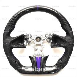 REAL CARBON FIBER Steering Wheel FOR INFINITI q50 PURPLE ACCENT 2014-2017