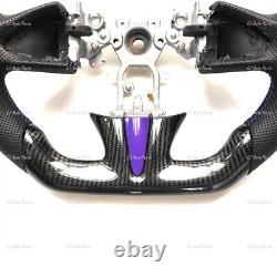 REAL CARBON FIBER Steering Wheel FOR INFINITI q50 PURPLE ACCENT 2014-2017